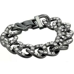 J. Crew NWT Gunmetal Chain Link and Crystal Bracelet